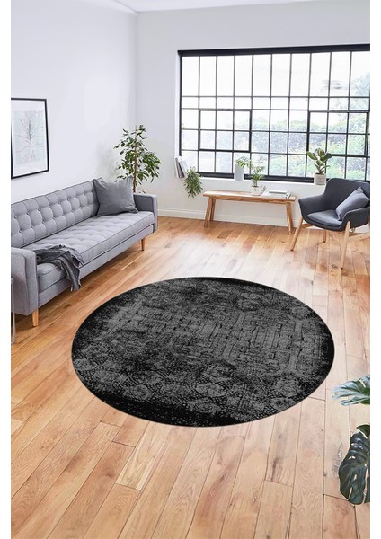 Baskılı Kaymaz Taban Yıkanabilir Sade Modern Mutfak Yuvarlak Salon Halısı Y-Modern-04-Gri indirimleri