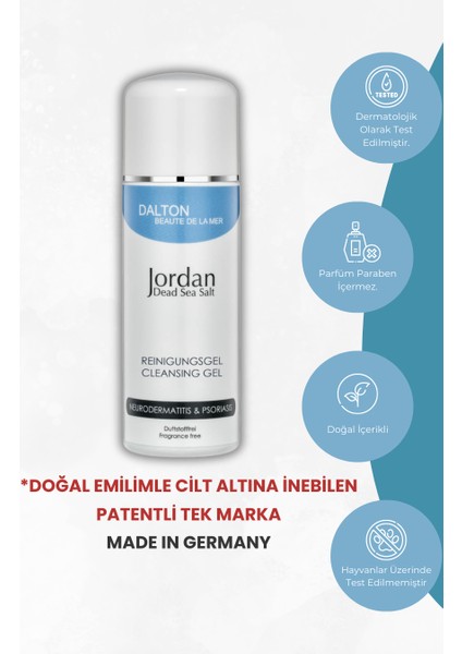 Jordan Dead Sea Salt Atopik Dermatit Sedef Egzama Temizleme Jeli