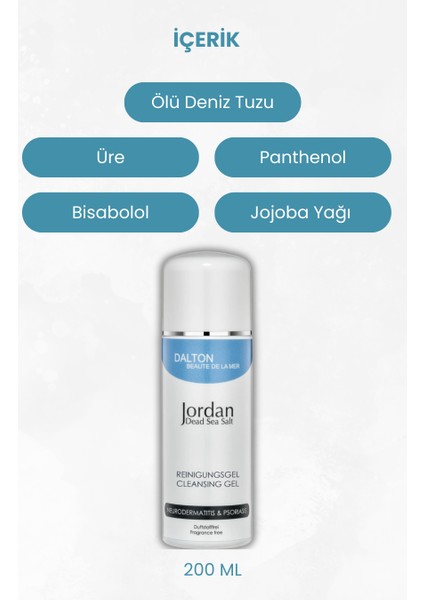 Jordan Dead Sea Salt Atopik Dermatit Sedef Egzama Temizleme Jeli