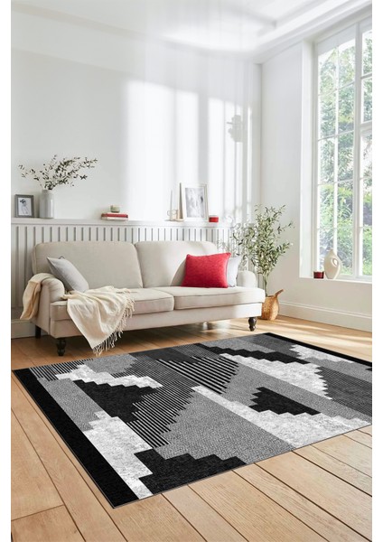 Özel Tasarım Modern Desenli Dijital Kaymaz Yıkanabilir Yolluk Mutfak Salon Halısı Modern-11-Gri fırsatları