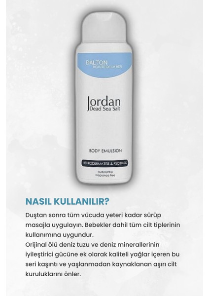 Jordan Dead Sea Salt Atopik Dermatit Sedef Egzama Vücut Emülsiyonu