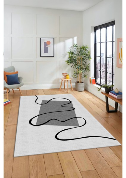 Baskılı Kaymaz Yıkanabilir Modern Yolluk Mutfak Halısı Salon Halısı Modern-61-Gri indirimleri