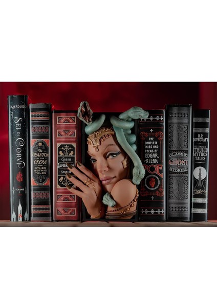 Medusa Antik Book Nook Kitap Köşesi Özel Tasarım Kitap Tutucu