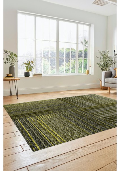 3D Modern Kilim Desen Dijital Kaymaz Yıkanabilir Yolluk Mutfak Salon Halısı Modern-34-Yeşil fırsatları
