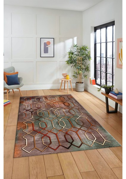 Modern Desen Dijital Kaymaz Yıkanabilir Yolluk Mutfak Salon Halısı Modern-90-Renkli fırsatları