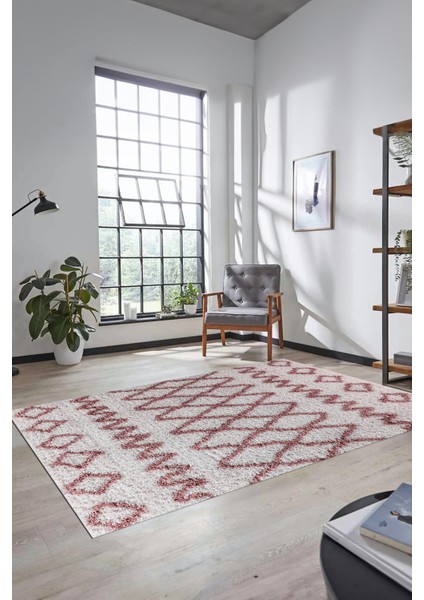 Modern Kilim Desen Dijital Kaymaz Yıkanabilir Yolluk Mutfak Salon Halısı Modern-92-Pembe