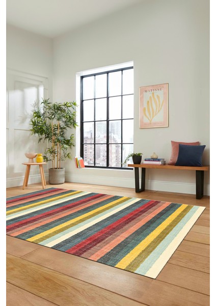 Modern Kilim Desen Dijital Kaymaz Yıkanabilir Yolluk Mutfak Salon Halısı Modern-25-Renkli