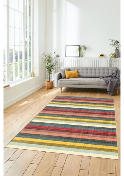 Modern Kilim Desen Dijital Kaymaz Yıkanabilir Yolluk Mutfak Salon Halısı Modern-25-Renkli fırsatları