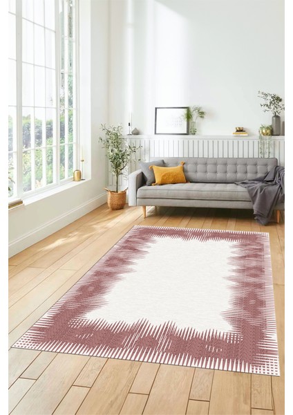Baskılı Kaymaz Yıkanabilir Modern Sade Desen Yolluk Salon Halısı Modern-48-Pembe fiyatları