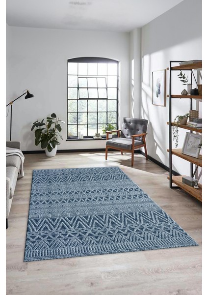 Kilim Desen Özel Tasarım Dijital Kaymaz Yıkanabilir Yolluk Mutfak Salon Halısı Modern-86-Mavi fiyatları