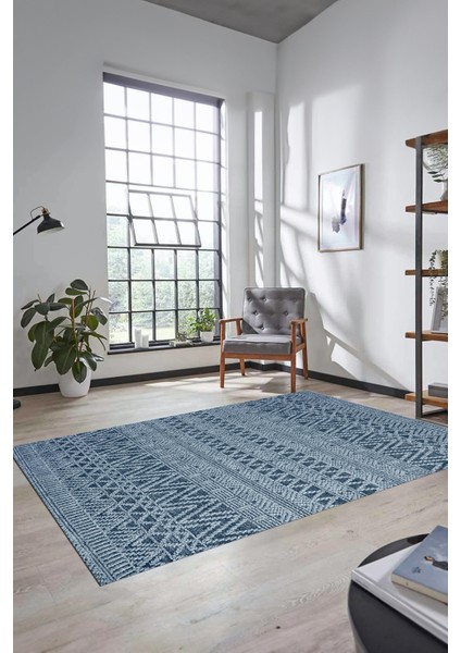 Kilim Desen Özel Tasarım Dijital Kaymaz Yıkanabilir Yolluk Mutfak Salon Halısı Modern-86-Mavi modelleri