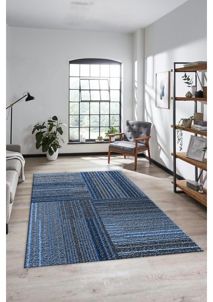 3D Modern Kilim Desen Dijital Kaymaz Yıkanabilir Yolluk Mutfak Salon Halısı Modern-34-Mavi indirimleri