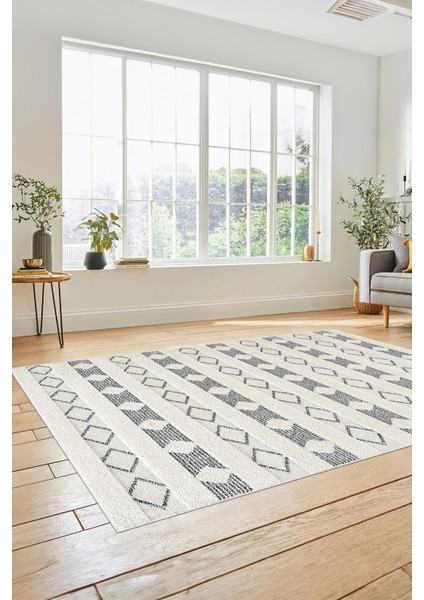 Baskılı Kaymaz Yıkanabilir Kilim Desen Yolluk Mutfak Halısı Salon Halısı Modern-64-Krem fiyatları