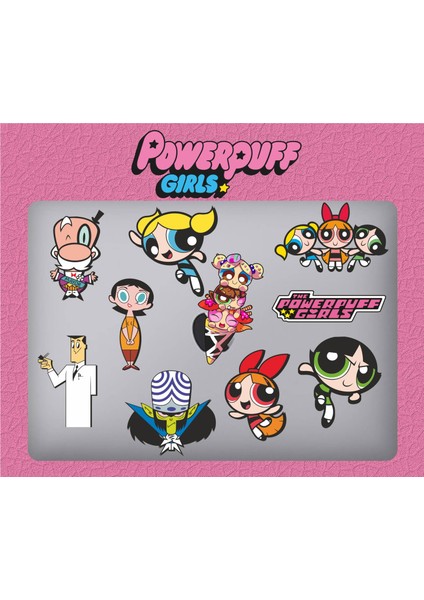 Powerpuff Girls Defter Suluk Laptop Notebook Tablet Sticker Seti