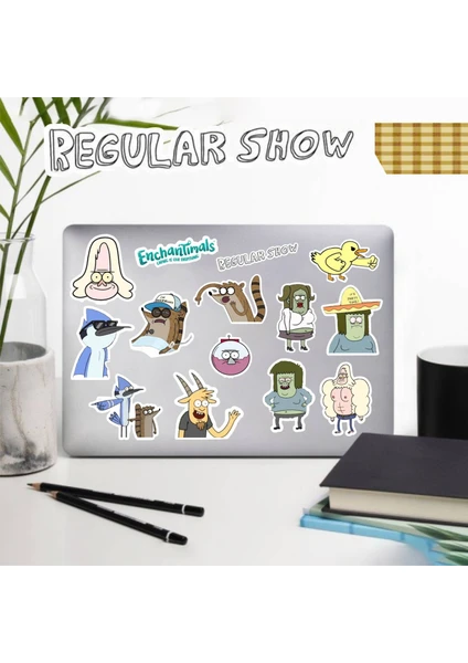 Hediyene Bak Regular Show Laptop Notebook Telefon Kılıfı Sticker Paketi