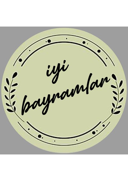 Iyi Bayramlar Temalı Yuvarlak Etiket (4x4 cm 24 Adet)