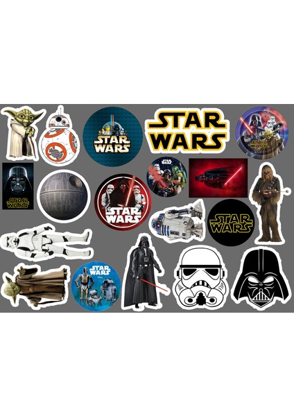 Star Wars Temalı Etiket Seti (20X30 cm 1 Set)