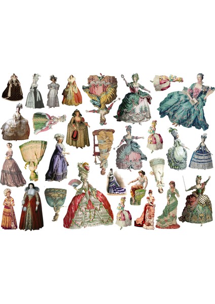 Vintage Temalı Etiket Seti (20X30 cm 1 Set)