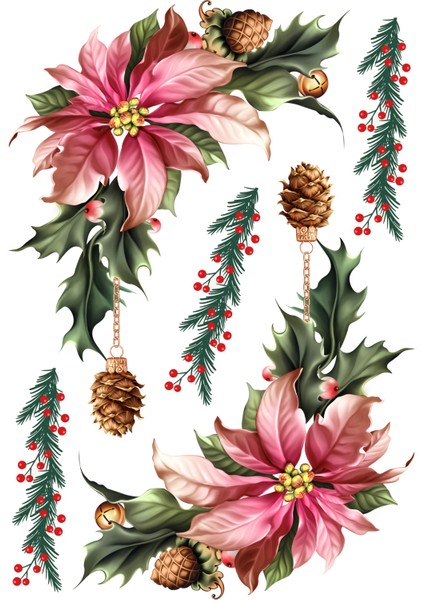Yılbaşı Cam Dekorasyon Etiketleri (32X45 cm 2 Plaka) modelleri