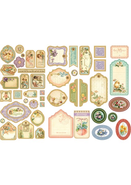 Vintage Temalı Etiket Seti (20X30 cm 1 Set)