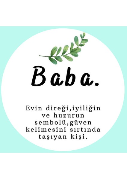 Babalar Günü Temalı Yuvarlak Etiket (4x4 cm 24 Adet)