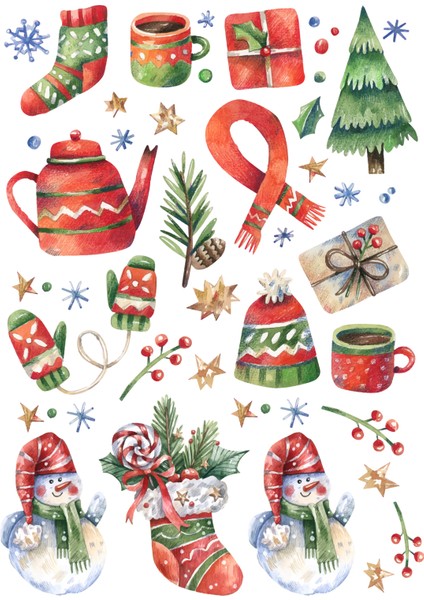 Yılbaşı Cam Dekorasyon Etiketleri (32X45 cm 2 Plaka) fiyatları