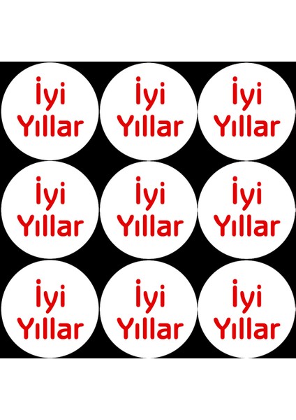 Iyi Yıllar Yazılı Şeffaf Yuvarlak Etiket (4x4 cm 24 Adet)