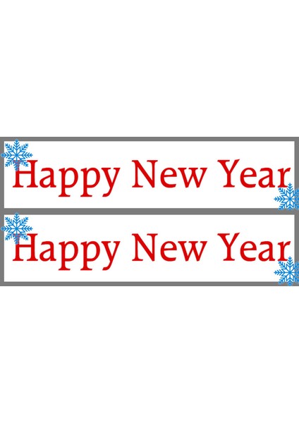 Happy New Year Yazılı Şeffaf Etiket (1x4 cm 24 Adet)