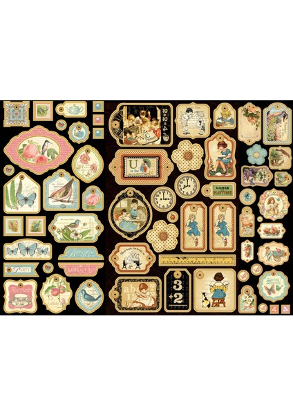 Vintage Temalı Etiket Seti (20X30 cm 1 Set)