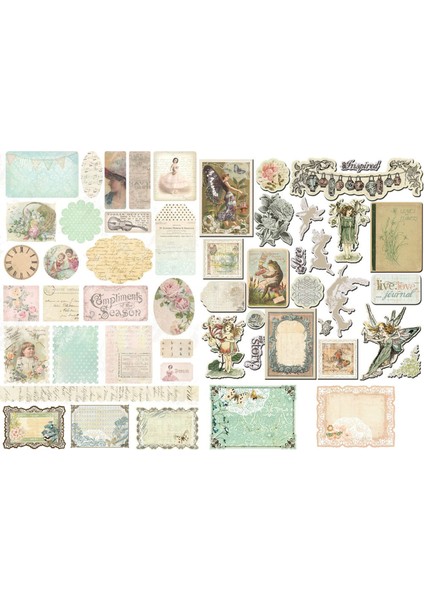 Vintage Temalı Etiket Seti (20X30 cm 1 Set)