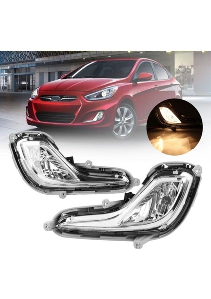 Hyundai Accent Blue Sağ ve Sol Ön Sis Farı Lambası Ampulsüz Takım 2011-2018 Uyumlu