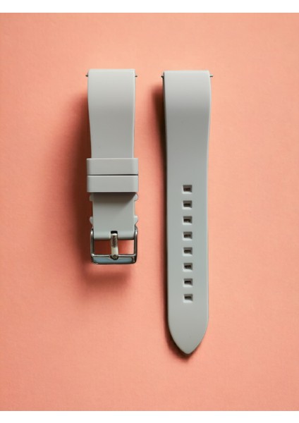 20 mm Universal Premium Silikon Kordon Kavisli Akıllı Pim Gri