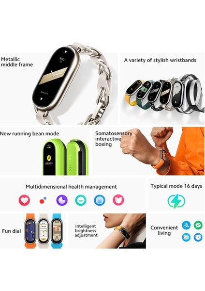Tekno Trust Siyah Mi Band 8 Akıllı Bileklik