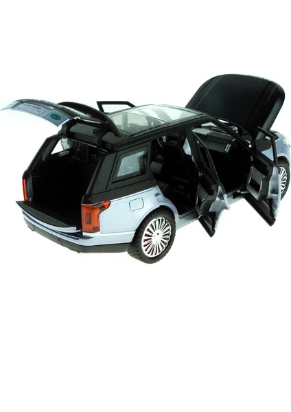 1:24 Ölçek Metal Model Super Suv Çek Bırak Işıklı Sesli Gri Siyah