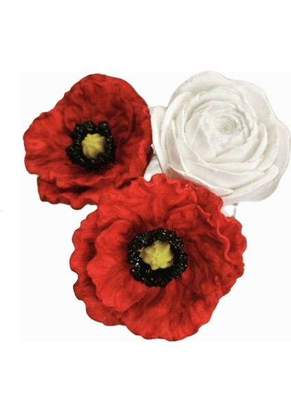 Üç Boyutlu Haşhaş Çiçeği Silikon Kalıp K-076, Kokulu Taş Sabun Alçı Mum Kalıbı modelleri