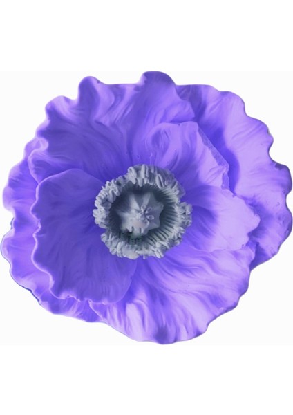 Üç Boyutlu Haşhaş Çiçeği Silikon Kalıp K-076, Kokulu Taş Sabun Alçı Mum Kalıbı