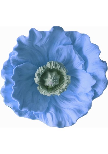 Üç Boyutlu Haşhaş Çiçeği Silikon Kalıp K-076, Kokulu Taş Sabun Alçı Mum Kalıbı