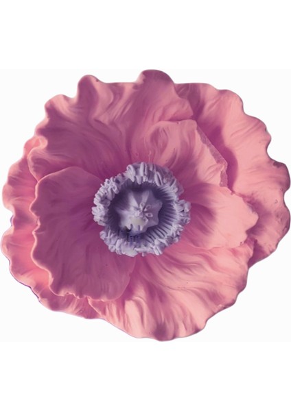 Üç Boyutlu Haşhaş Çiçeği Silikon Kalıp K-076, Kokulu Taş Sabun Alçı Mum Kalıbı