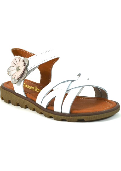 222 Beyaz Cırtlı Anatomik Kız Çocuk Sandalet fiyatları