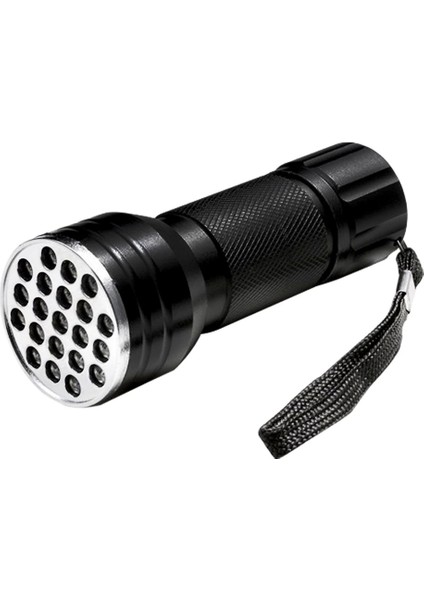 PM-6351 Uv Işınlı 21 Ledli 10 cm Metal Kasa Pilli El Feneri ( Lisinya )