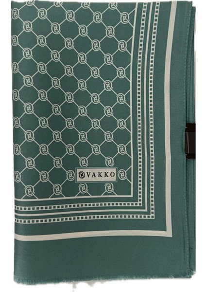 Monogram Tivil Ipek Şal 300088-YEŞIL Bej