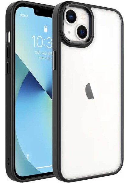 iPhone 14 Plus - Uyumlu Gkm Krom Kapak-Siyah