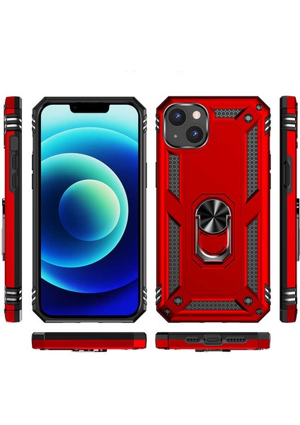 iPhone 14 - Uyumlu Gkm Vega Kapak-Kırmızı