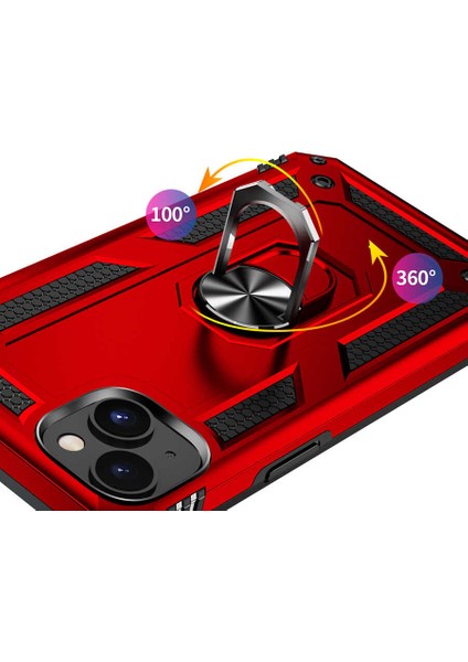 iPhone 14 - Uyumlu Gkm Vega Kapak-Kırmızı
