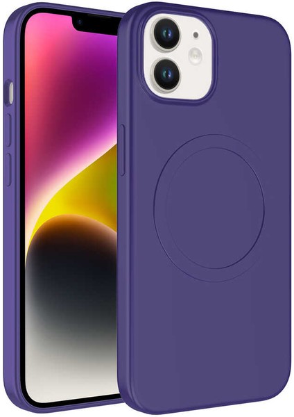 iPhone 11 - Uyumlu Magsafe Wireless Şarj Özellikli Pastel Renk Silikon Gkm Plas Kapak-Mavi Açık