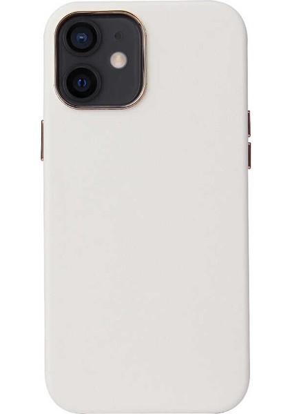 iPhone 12 Mini - Uyumlu Gkm Leathersafe Wireless Kapak-Lacivert