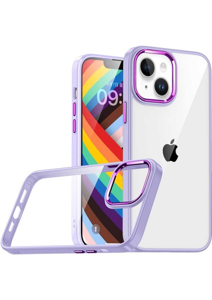 iPhone 14 Plus - Uyumlu Gkm Flora Kapak-Lila