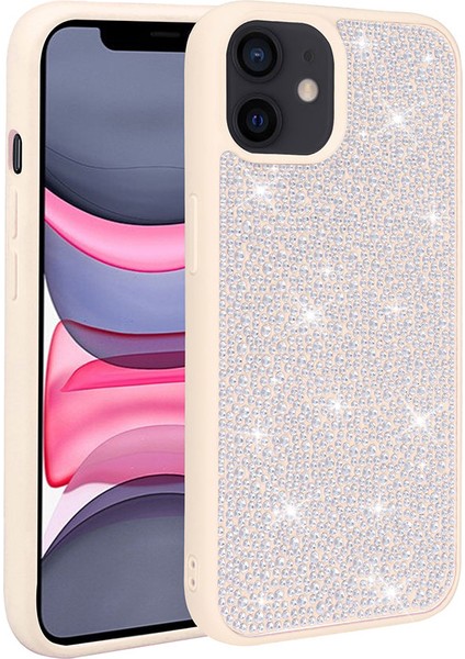 iPhone 12 Pro - Uyumlu Parlak Taşlı Tasarım Gkm Ston Kapak-Mavi Açık