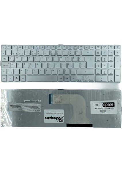 Acer ile Uyumlu Aspire AS5943G LX.PZY02.080 Notebook Klavye Gümüş Gri Tr