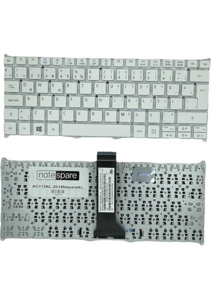 Acer ile Uyumlu Aspire E3-111, E3-112, E3-112M, ES1-111M Notebook Klavye Beyaz Tr
